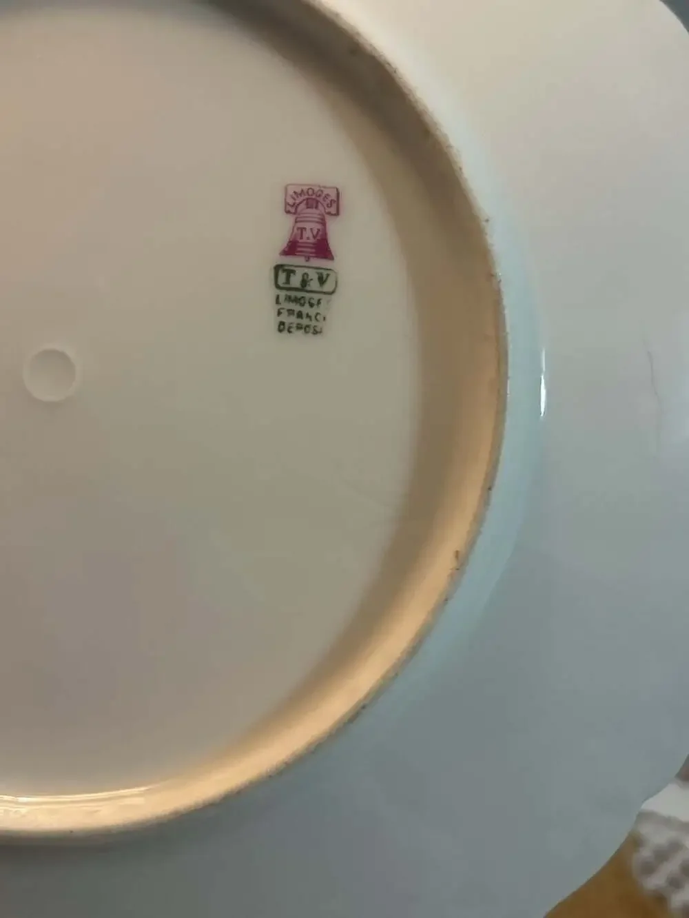 Antique Tressemann & Vogt Limoges Porcelain Plate Pink Purple Poppies Gold Trim